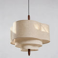 Fabric Pendant Light With Layered Shade For Indoor Ceiling | Temsk