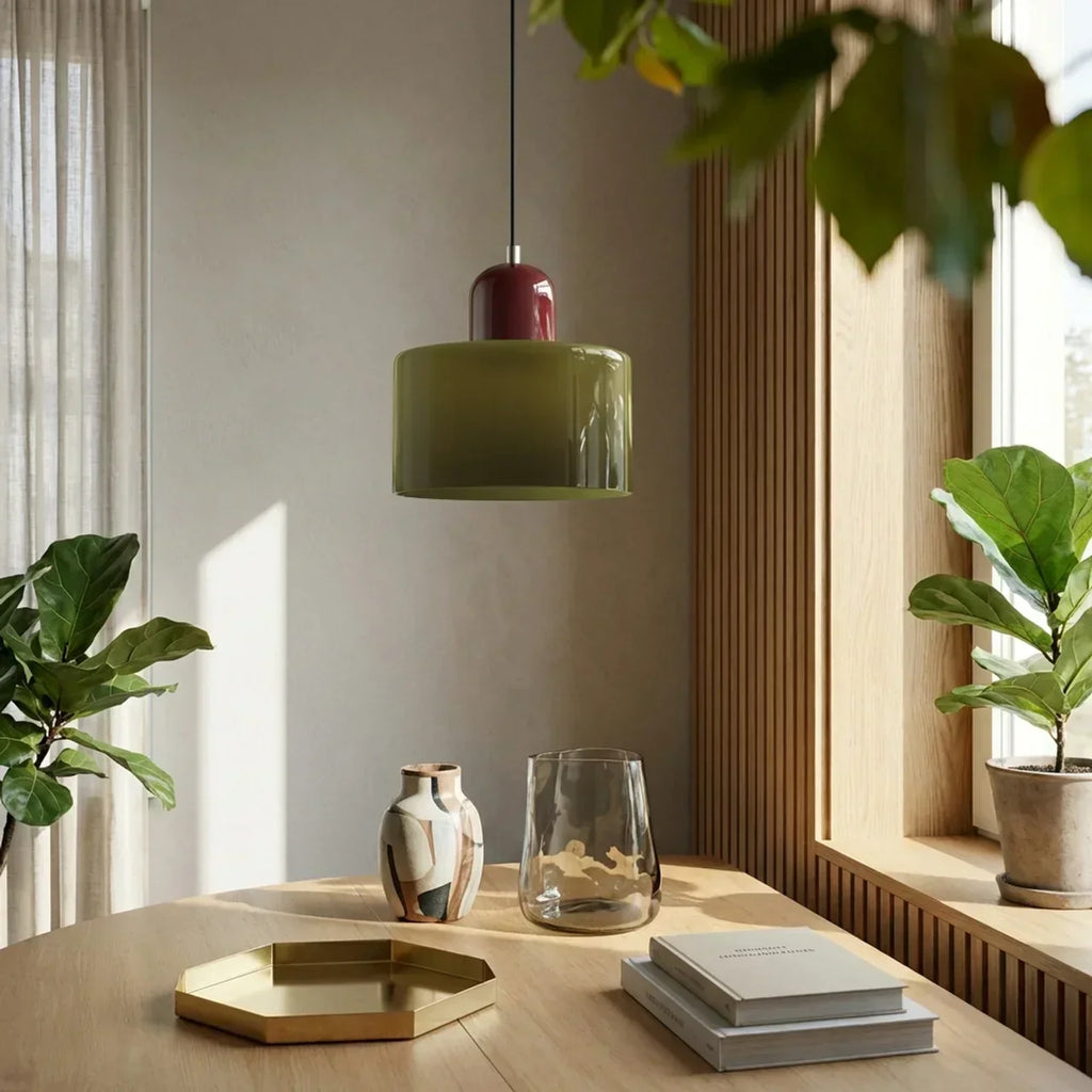 Glass Flush Mount Ceiling Light With Soft Coloured Shade | Temsk