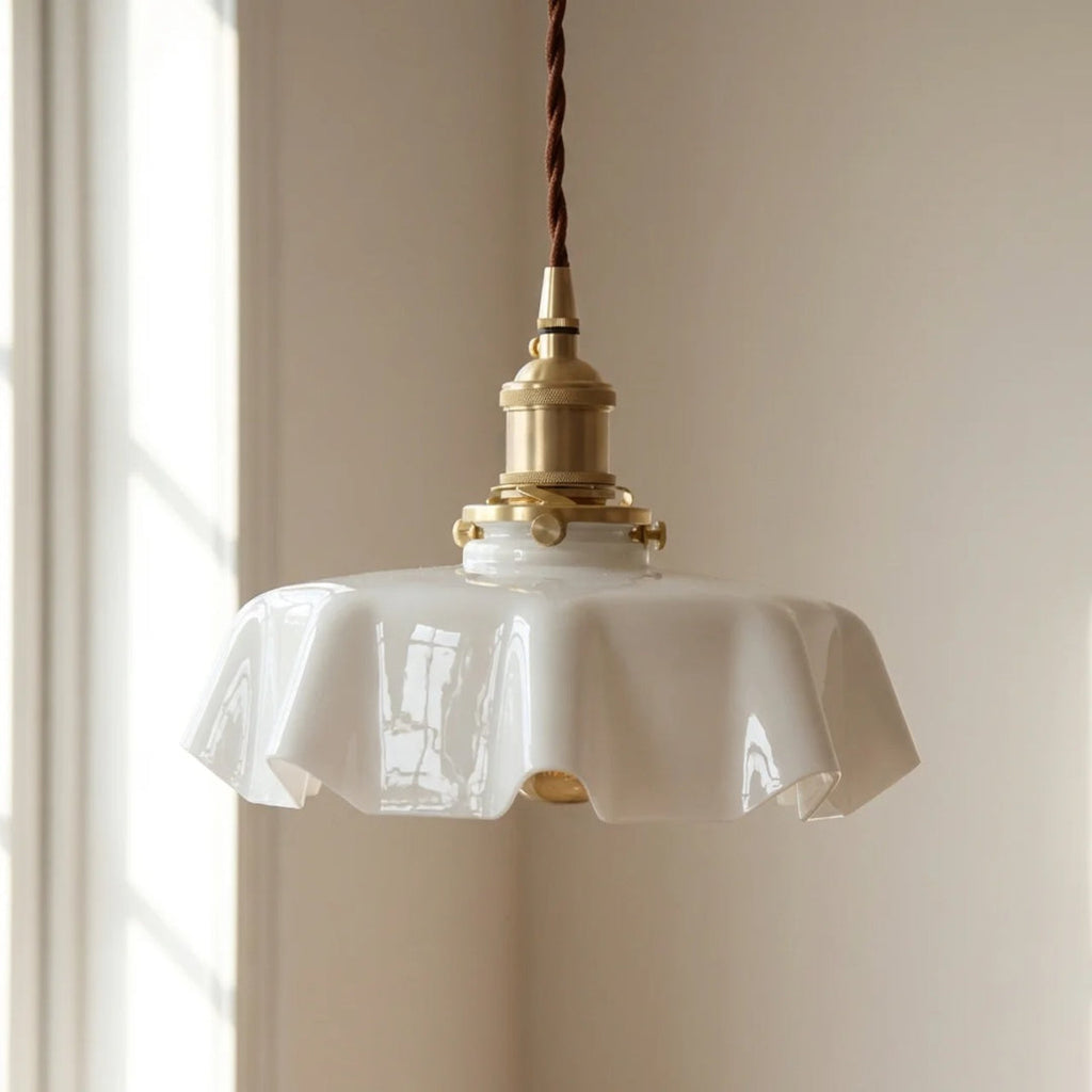 Draped Glass Pendant Ceiling Light In Art Deco Style | Temsk