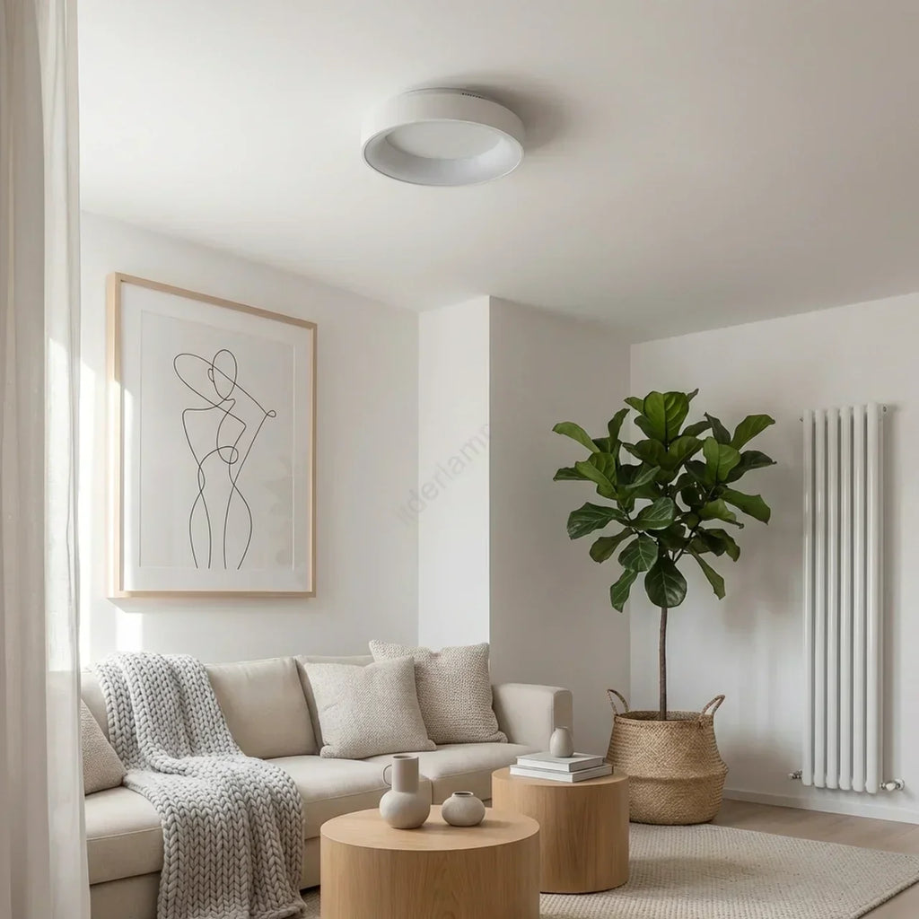 Flush Mount Ceiling Light With Hollow Centre LED Design | Temsk