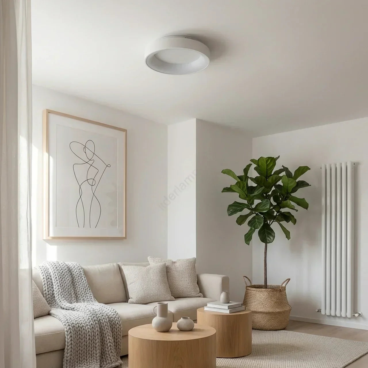 Flush Mount Ceiling Light With Hollow Centre LED Design | Temsk