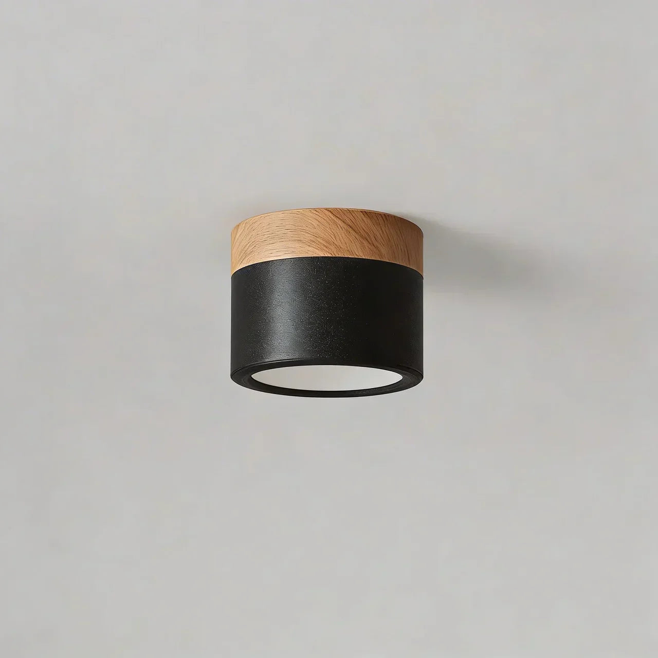 Flush Mount Ceiling Light With Integrated LED And Solid Colour Wood Accent | Temsk