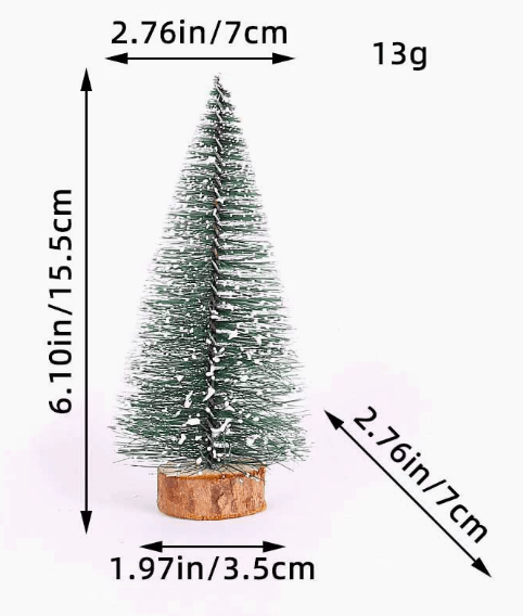 FrostSprig Flocked Mini Fir Set, 5 Pieces For Christmas Decoration | Temsk
