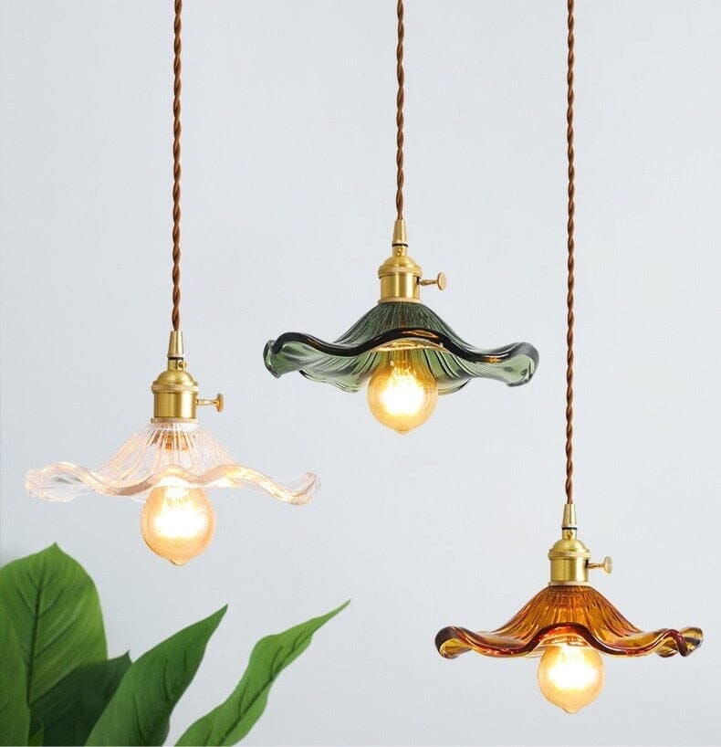 Lyra Glass Pendant Lights With Nordic Floral Motifs | Temsk