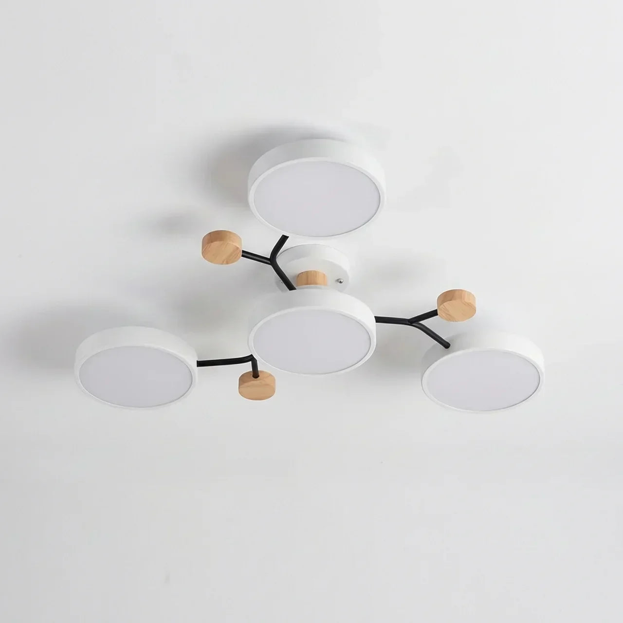Branch Design Flush Mount Ceiling Light With Wood Accents | Temsk