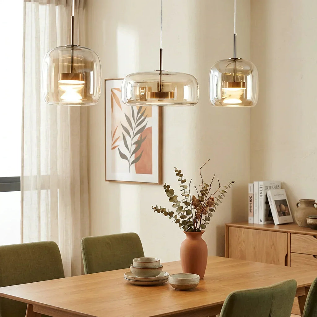 Integrated LED Smoked Glass Multi Pendant Light Fixture | Temsk