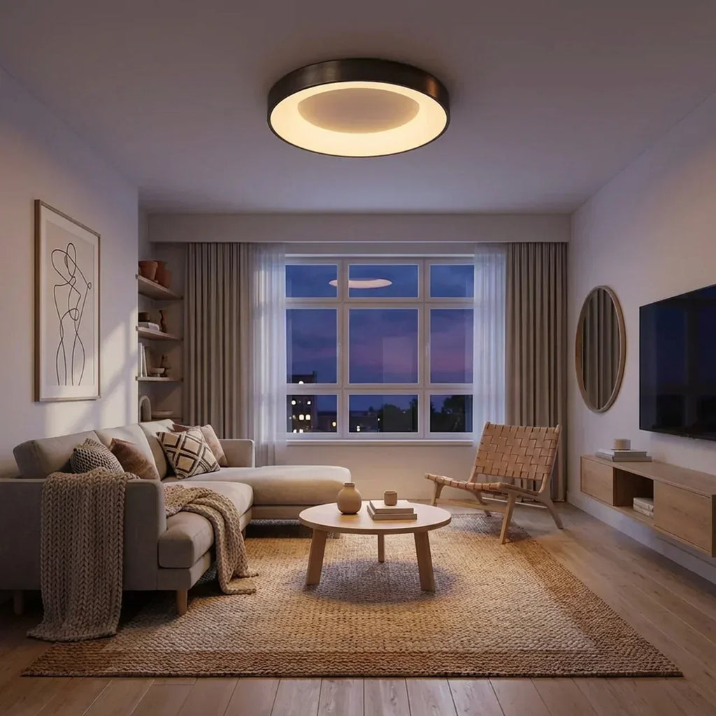 Flush Mount Ceiling Light With Hollow Centre LED Design | Temsk