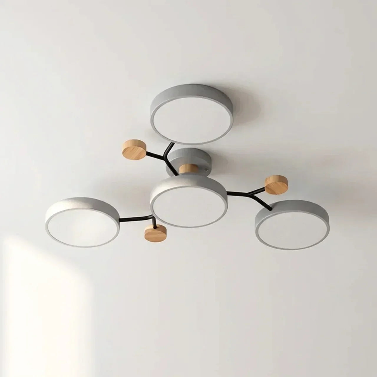 Branch Design Flush Mount Ceiling Light With Wood Accents | Temsk