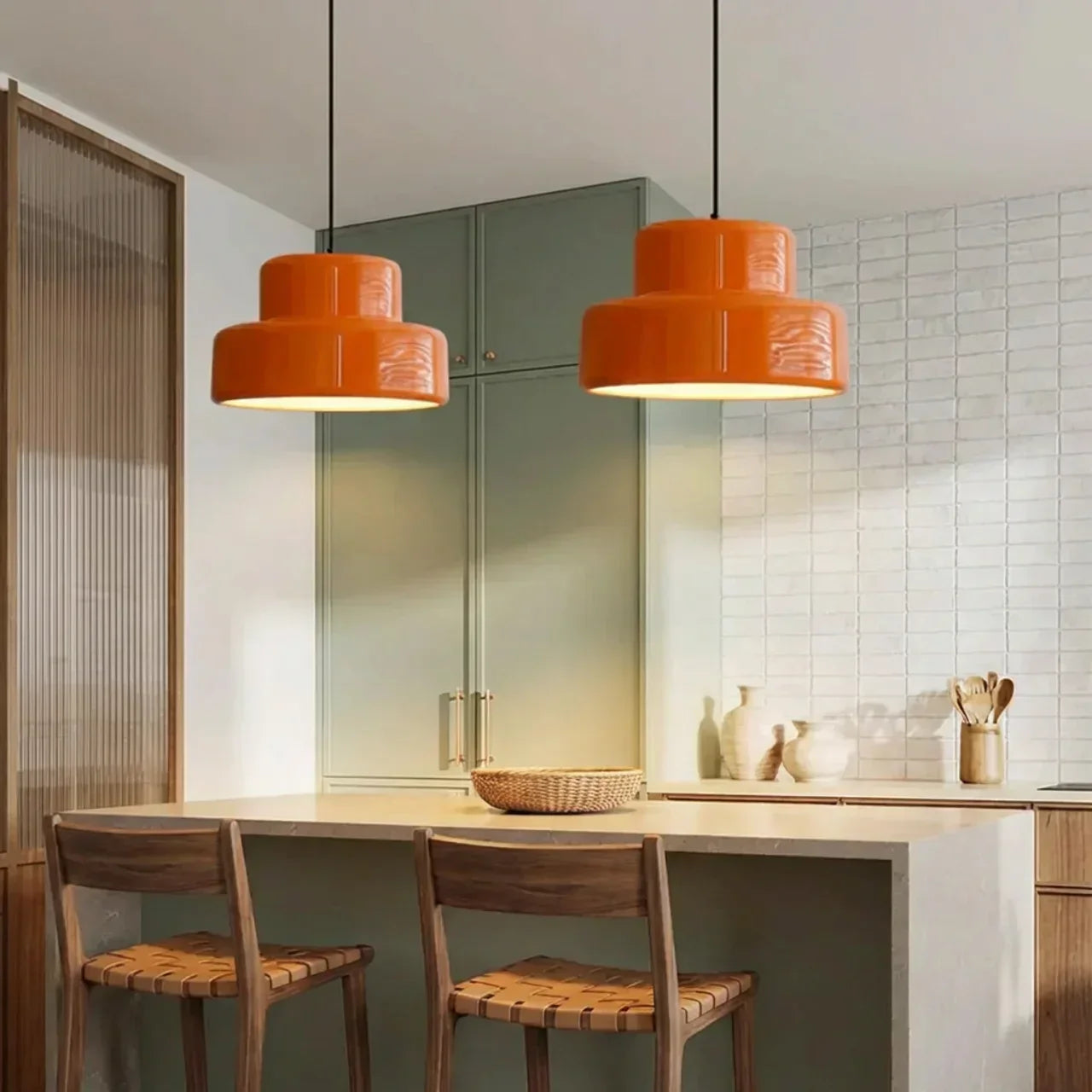 Bauhaus Style Coloured Glass Pendant Light In Bowl Form | Temsk