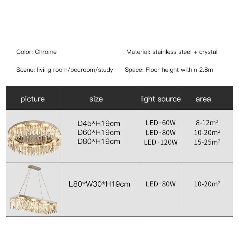 Empressa Crystal Lighting Collection Featuring Stainless Steel And K9 Crystals | Temsk