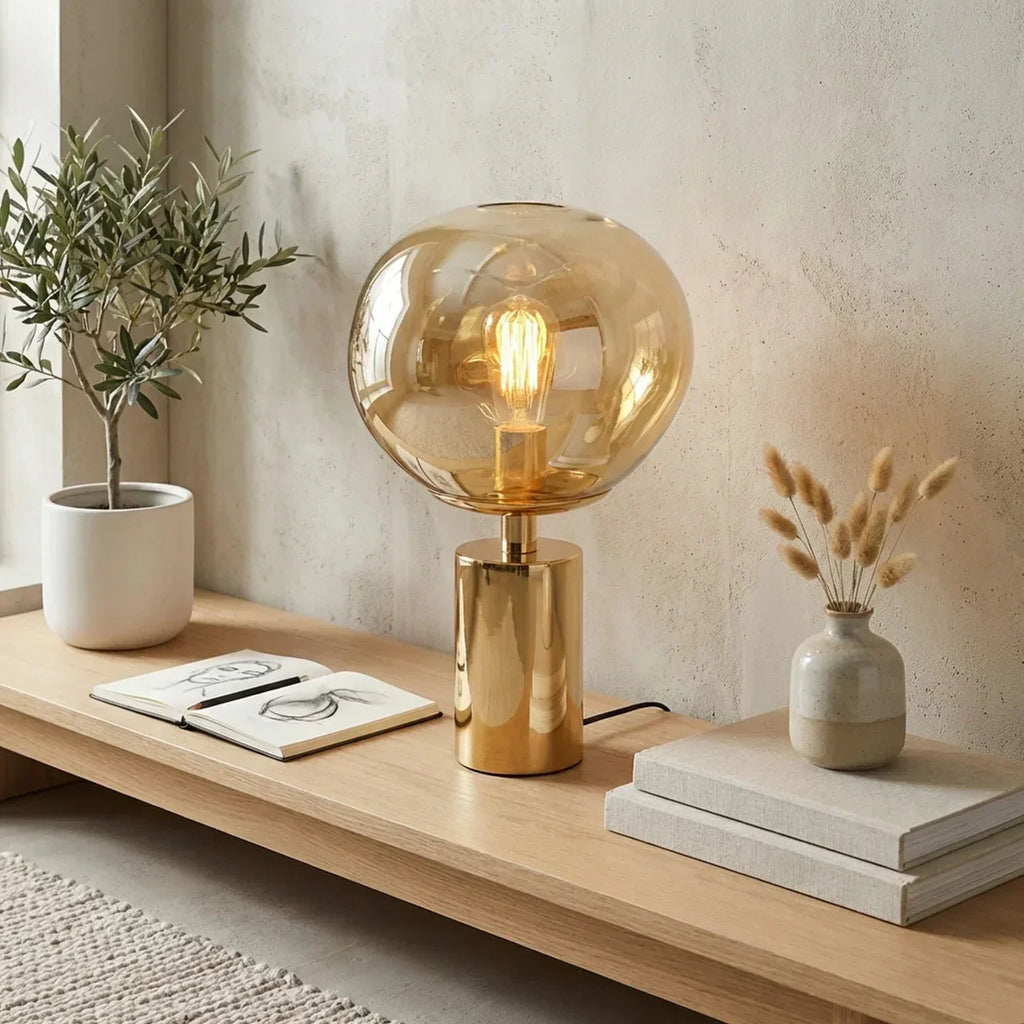 Melted Acrylic Table Lamp With Sculptural Molten Style Shade | Temsk