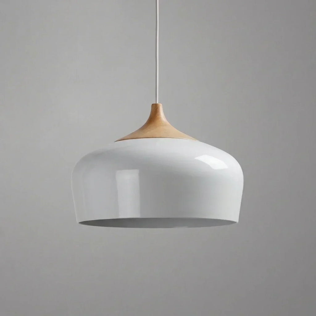 Pendant Light With Sculptural Shape Design In Metal And Wood | Temsk