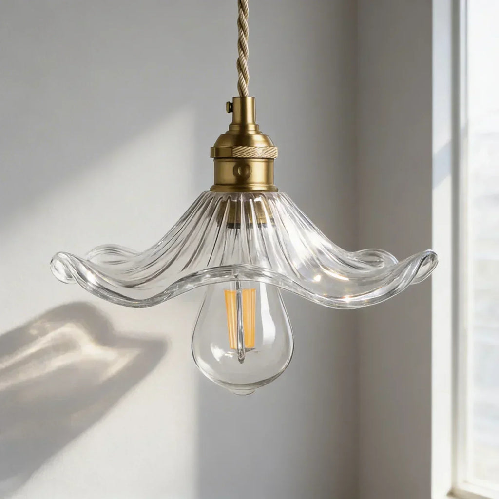 Art Deco Scalloped Glass Ceiling Light Fixture For Home Interiors | Temsk