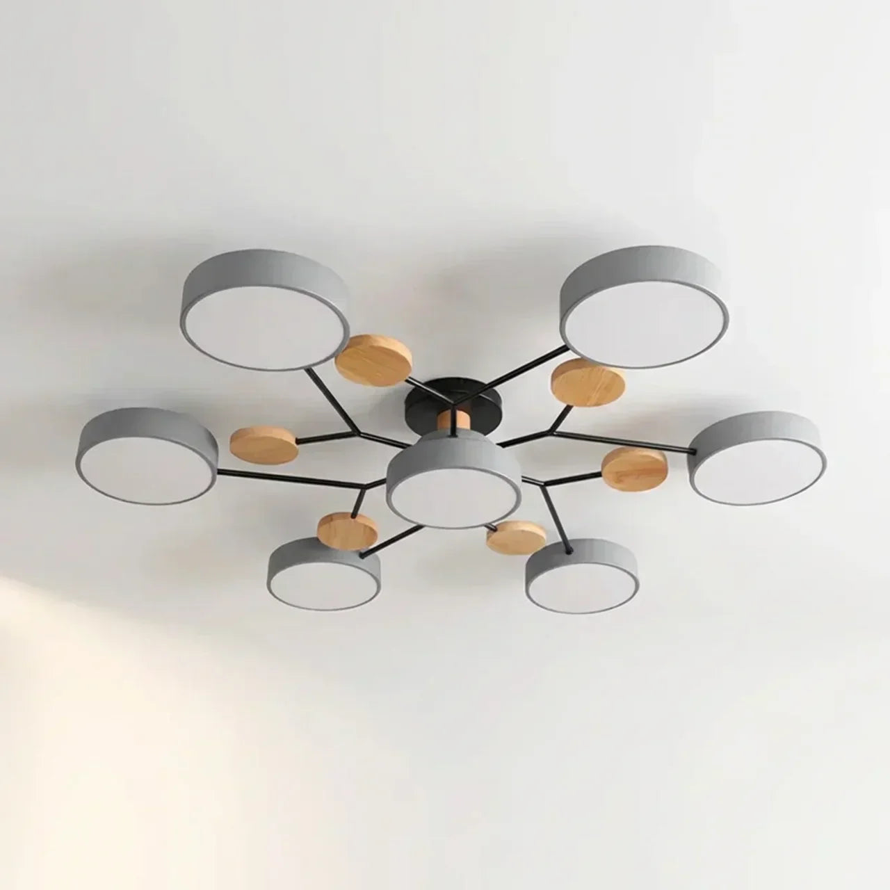 Branch Design Flush Mount Ceiling Light With Wood Accents | Temsk