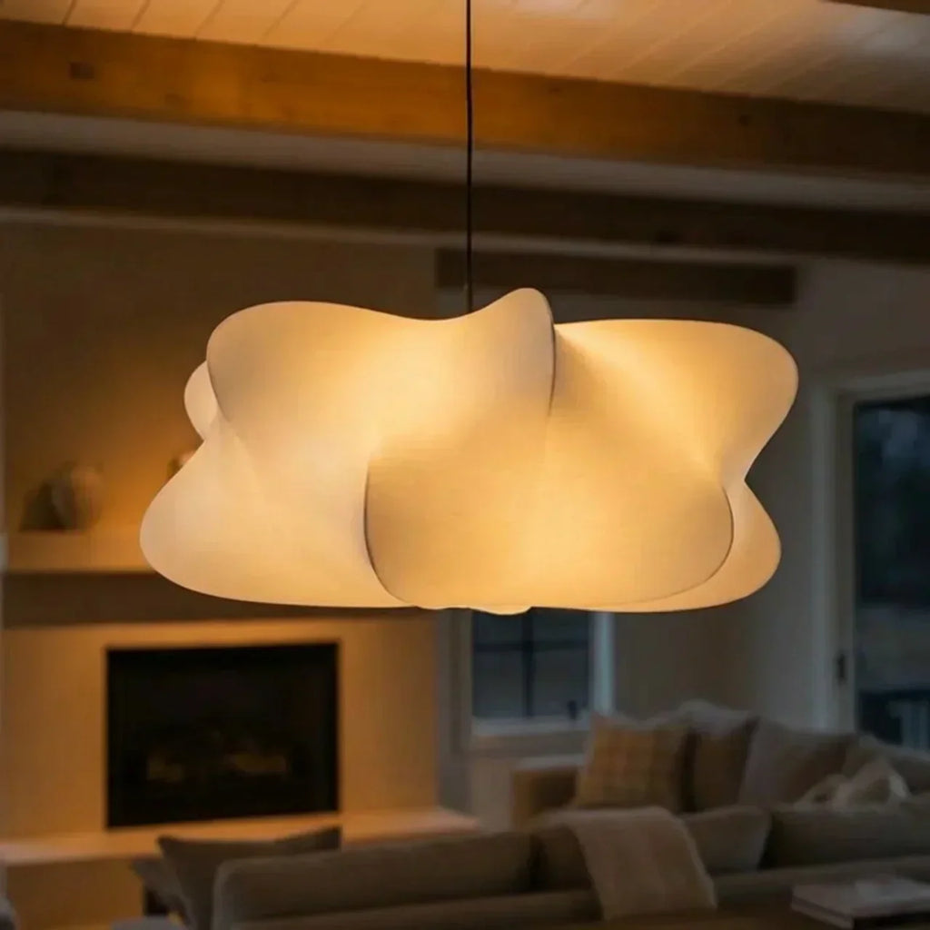 Mulberry Silk Pendant Light Sculptural Shade Design | Temsk