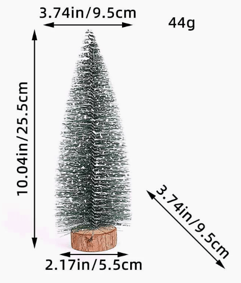 FrostSprig Flocked Mini Fir Set, 5 Pieces For Christmas Decoration | Temsk