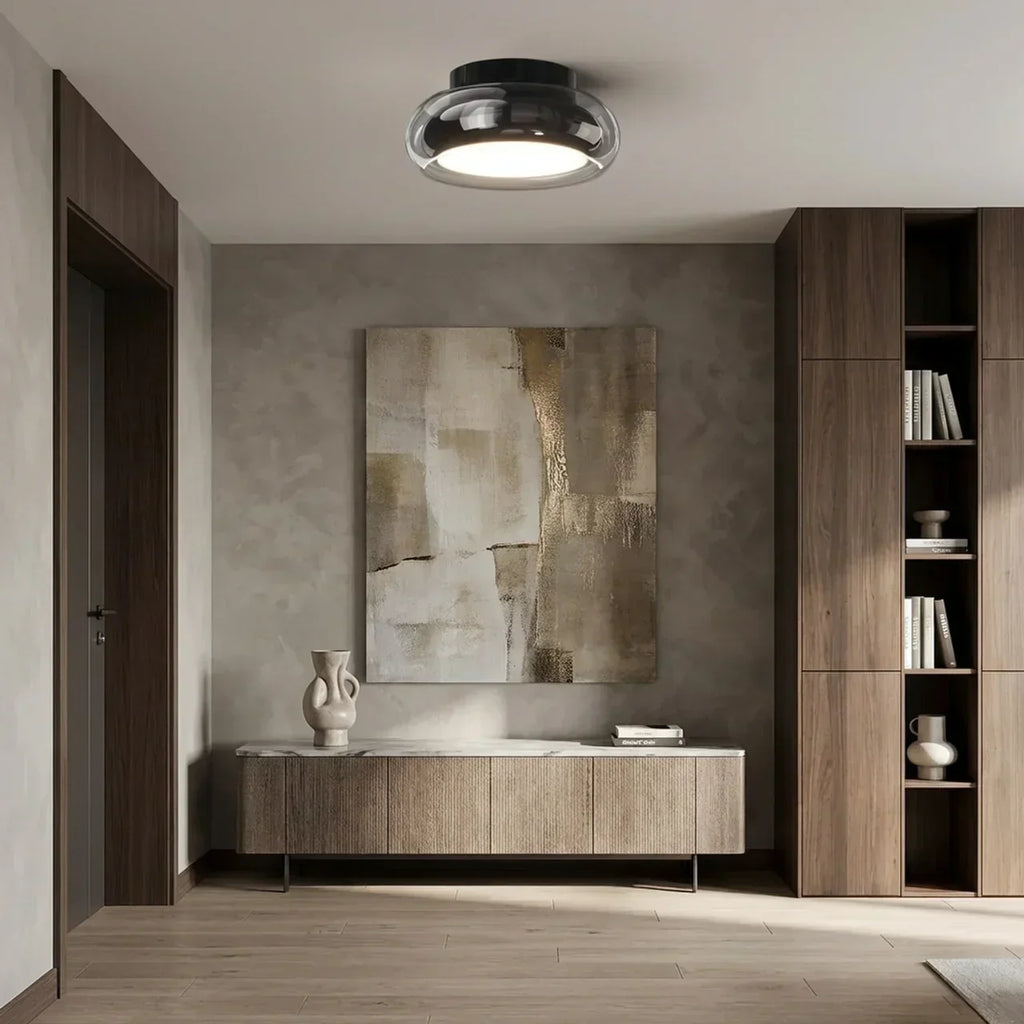 Glass Flush Mount Ceiling Light For Low Profile Ceilings | Temsk