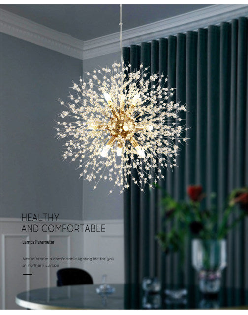 Dandelion Inspired Modern Pendant Light In Iron And Acrylic | Temsk