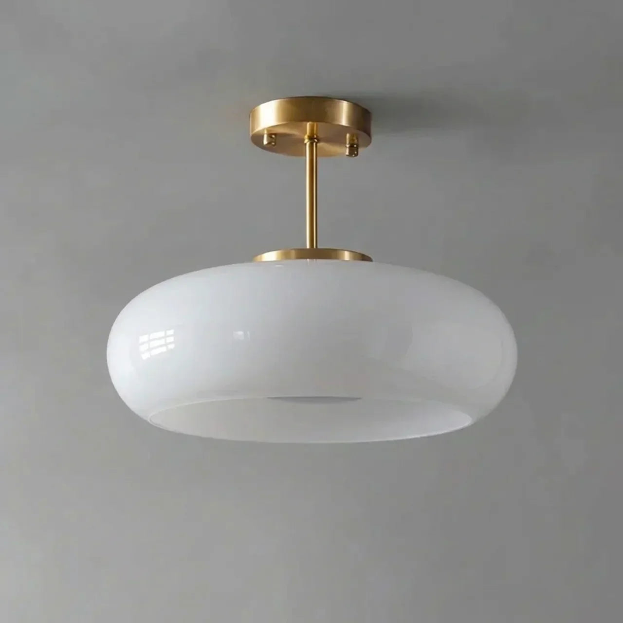 Bauhaus Glass Ceiling Light, Disc Form Light Fixture | Temsk