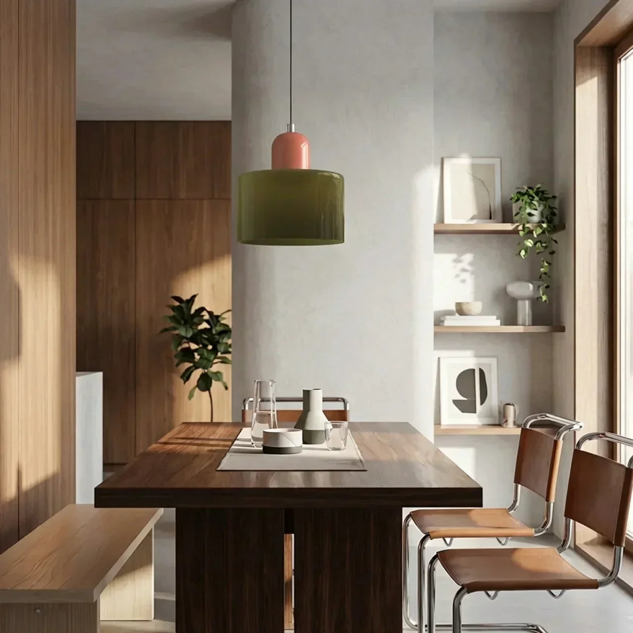 Glass Flush Mount Ceiling Light With Soft Coloured Shade | Temsk