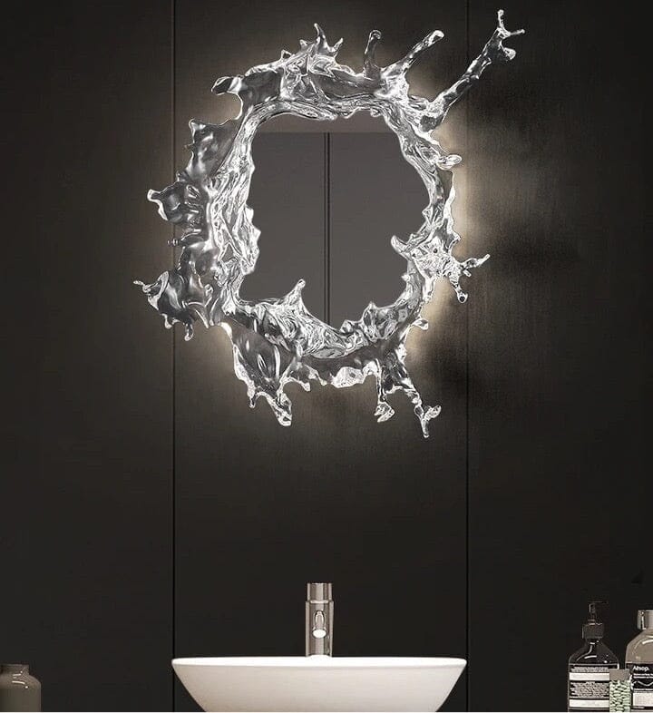 Water Splash LED Mirror with Warm Glow and Waterproof Resin | Temsk