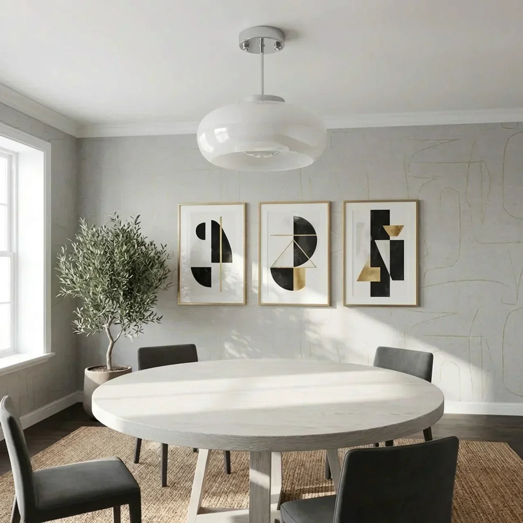 Bauhaus Glass Ceiling Light, Disc Form Light Fixture | Temsk