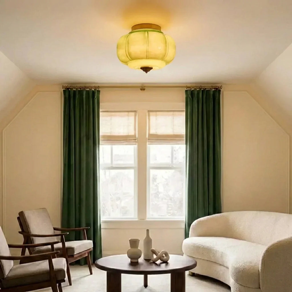 Lampada a soffitto semi-incassata con finitura in vetro latte vintage | Temsk