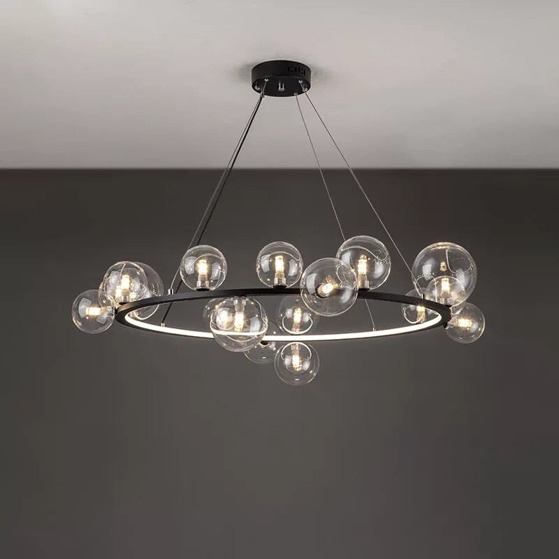 Elara Bubble Glass Chandelier Aluminum Frame Hand Blown Glass 90-260V LED Bulbs Included | Temsk