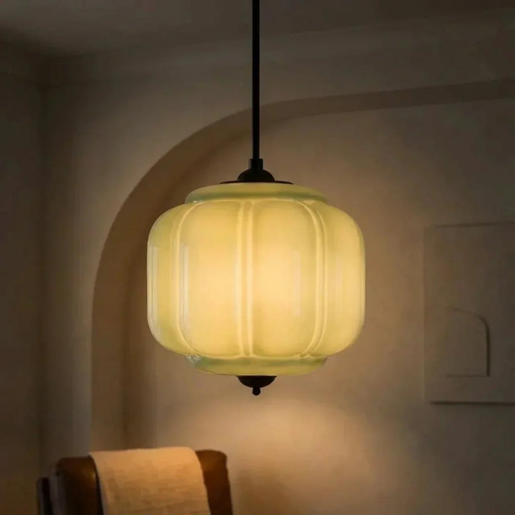 Vintage Glass Pumpkin Pendant Ceiling Light Fixture | Temsk