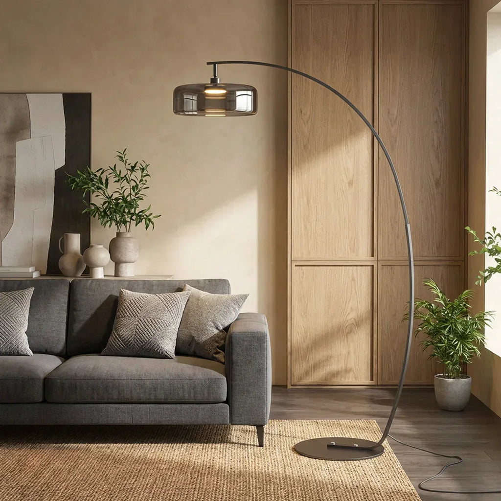 Arched Glass Floor Lamp For Modern Living Spaces And Ambience | Temsk