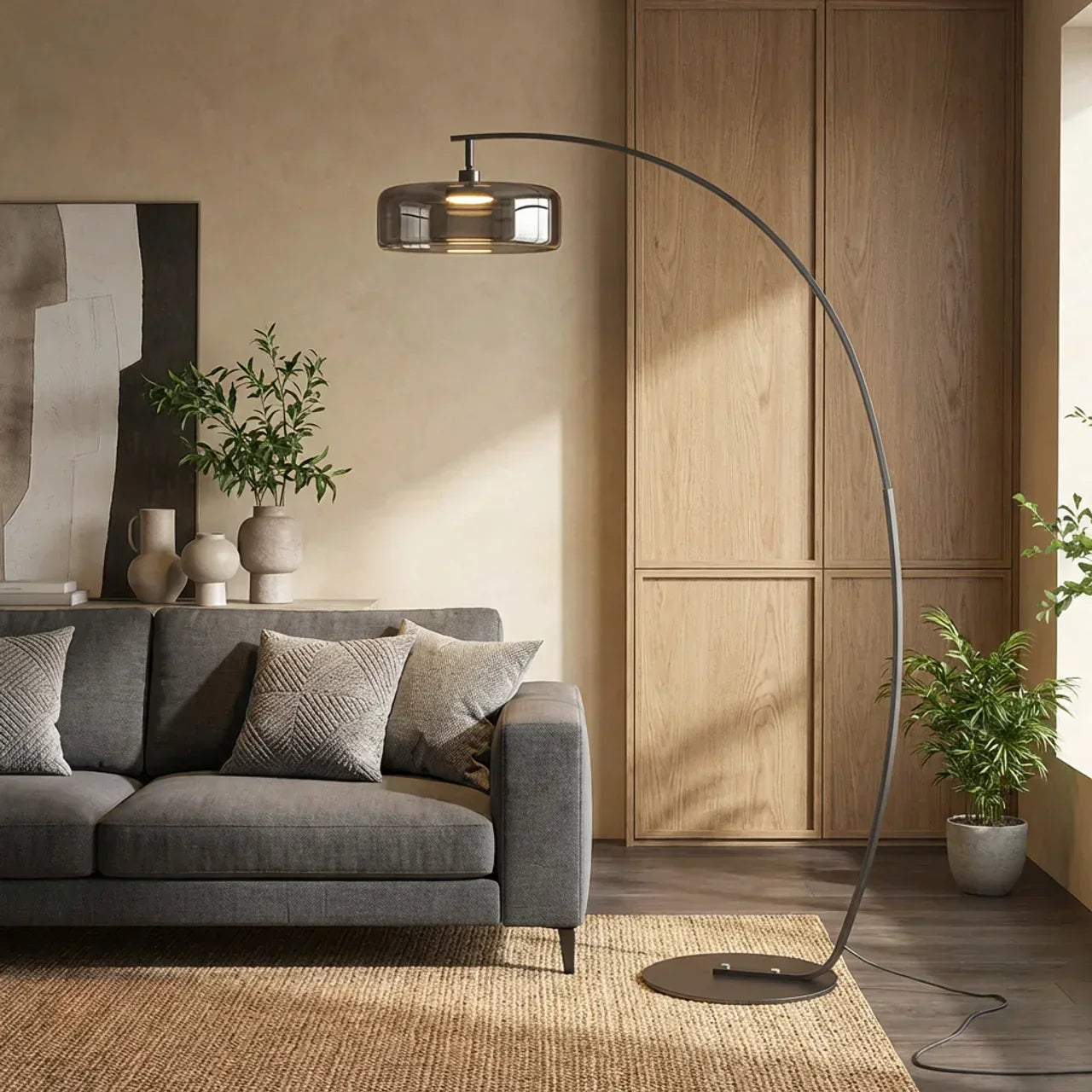 Arched Glass Floor Lamp For Modern Living Spaces And Ambience | Temsk