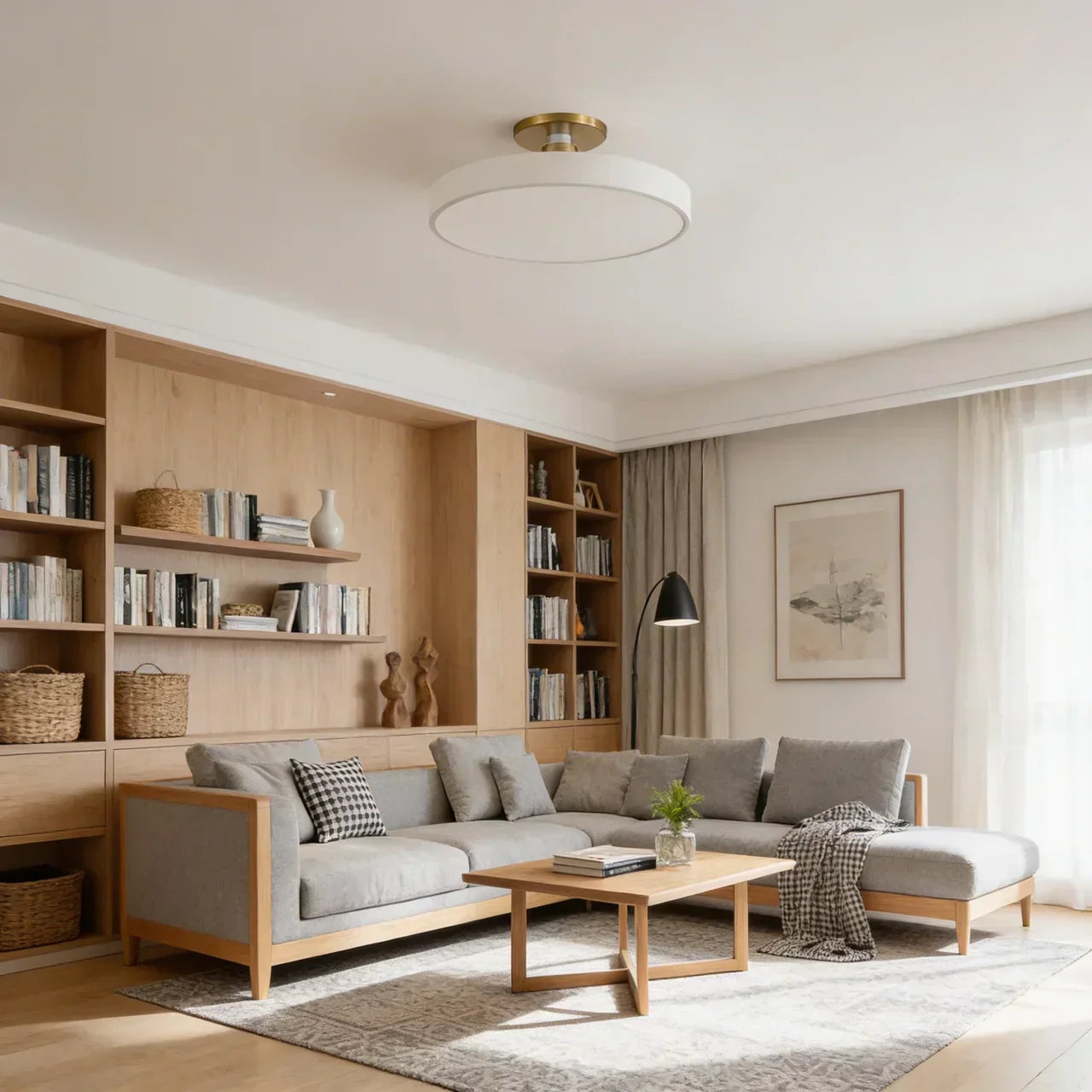 Lampa sufitowa do montażu podtynkowego w kształcie bębna z wbudowanym LED | Temsk