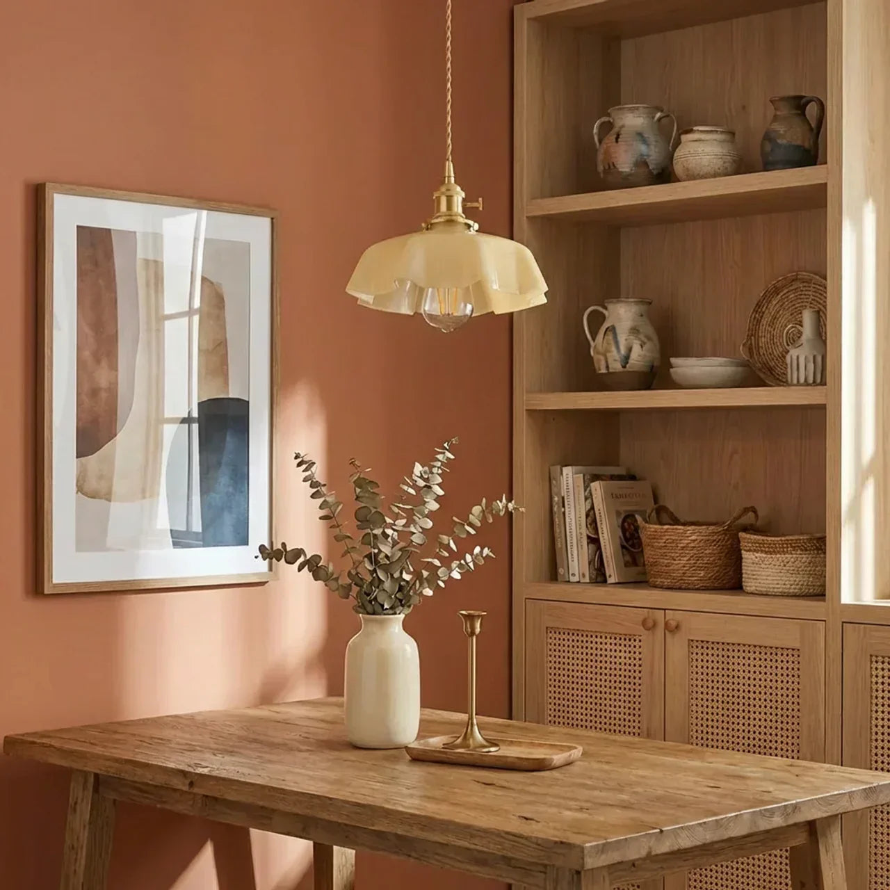 Draped Glass Pendant Ceiling Light In Art Deco Style | Temsk