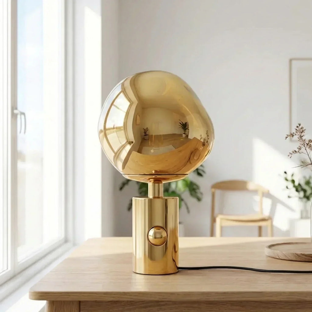 Melted Acrylic Table Lamp With Sculptural Molten Style Shade | Temsk