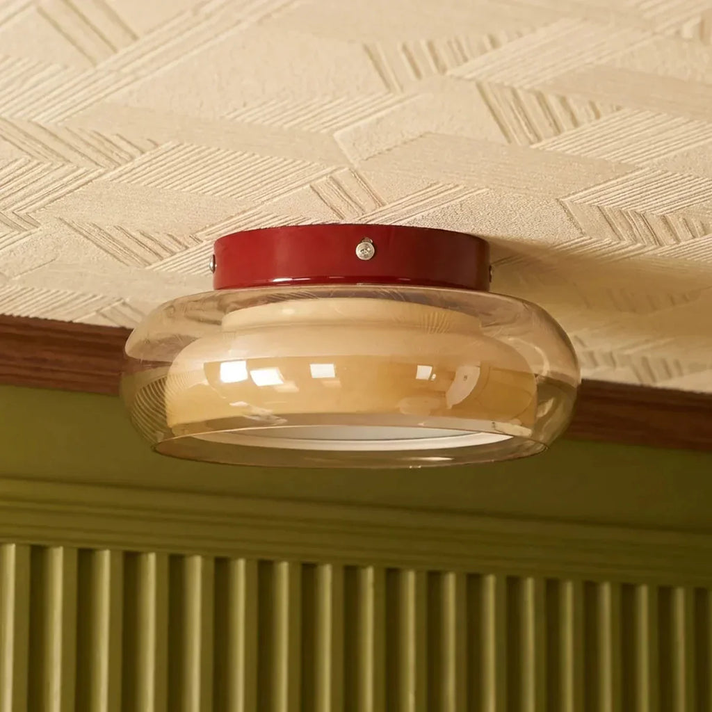 Glass Flush Mount Ceiling Light For Low Profile Ceilings | Temsk