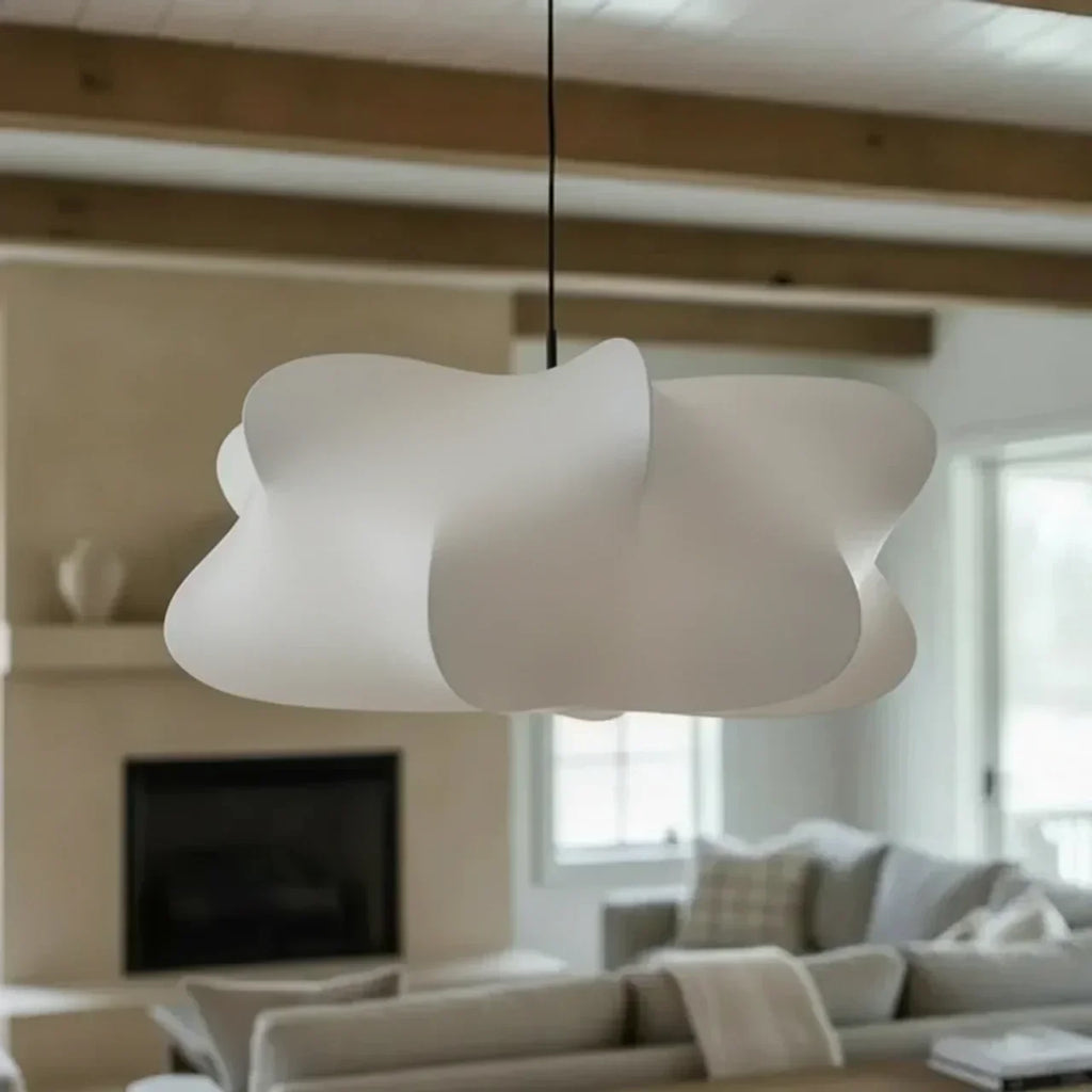 Mulberry Silk Pendant Light Sculptural Shade Design | Temsk