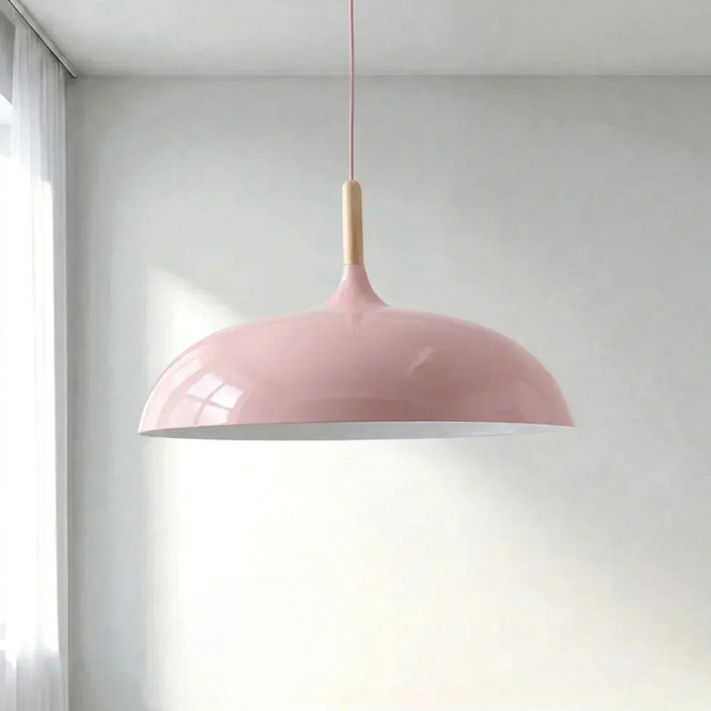 Pendant Light With Sculptural Shape Design In Metal And Wood | Temsk