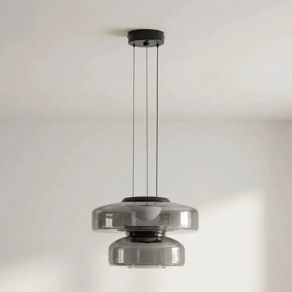 Tiered Glass Pendant Light With Integrated LED Bauhaus Style | Temsk