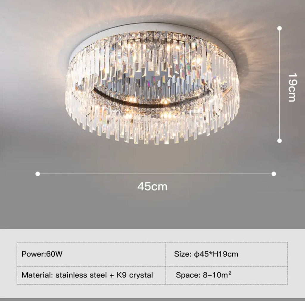 Empressa Crystal Lighting Collection Featuring Stainless Steel And K9 Crystals | Temsk