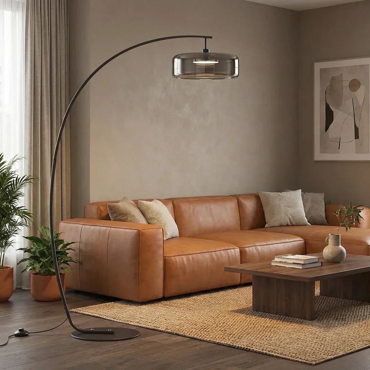 Arched Glass Floor Lamp For Modern Living Spaces And Ambience | Temsk