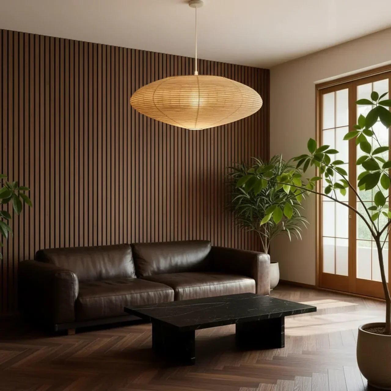 Oval Shade Rice Paper Pendant Light For Indoor Ceiling Lighting | Temsk