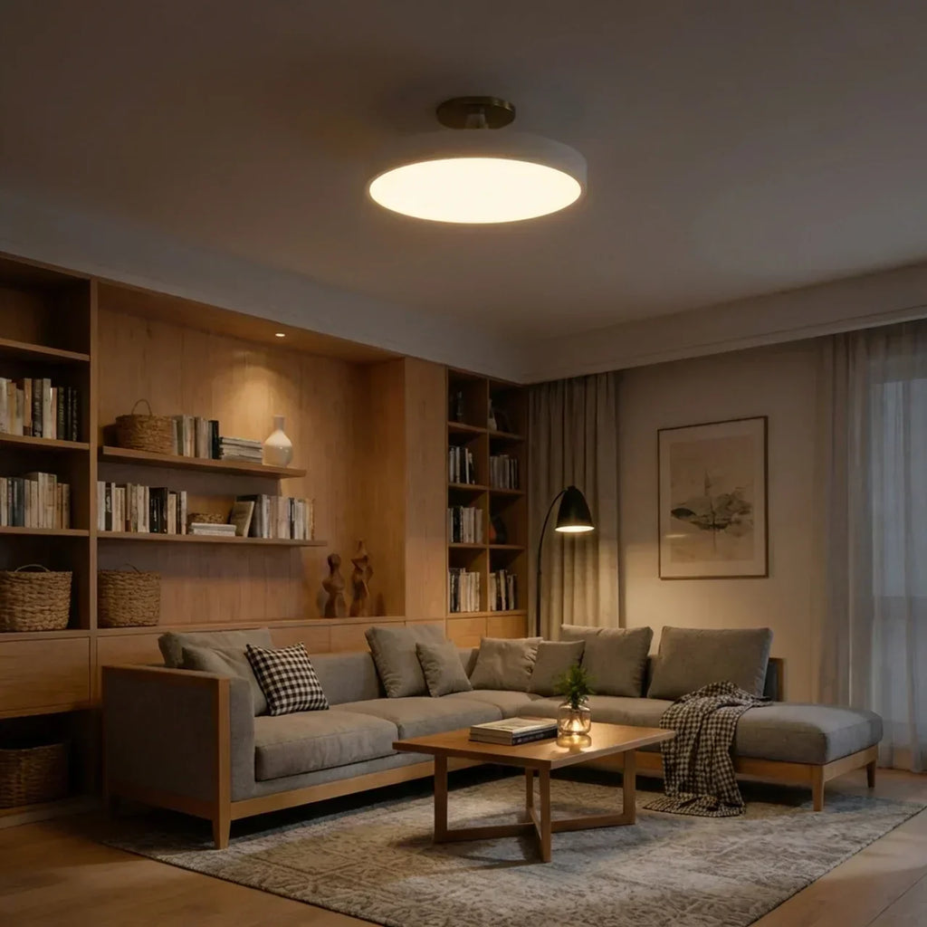 Lampa sufitowa do montażu podtynkowego w kształcie bębna z wbudowanym LED | Temsk