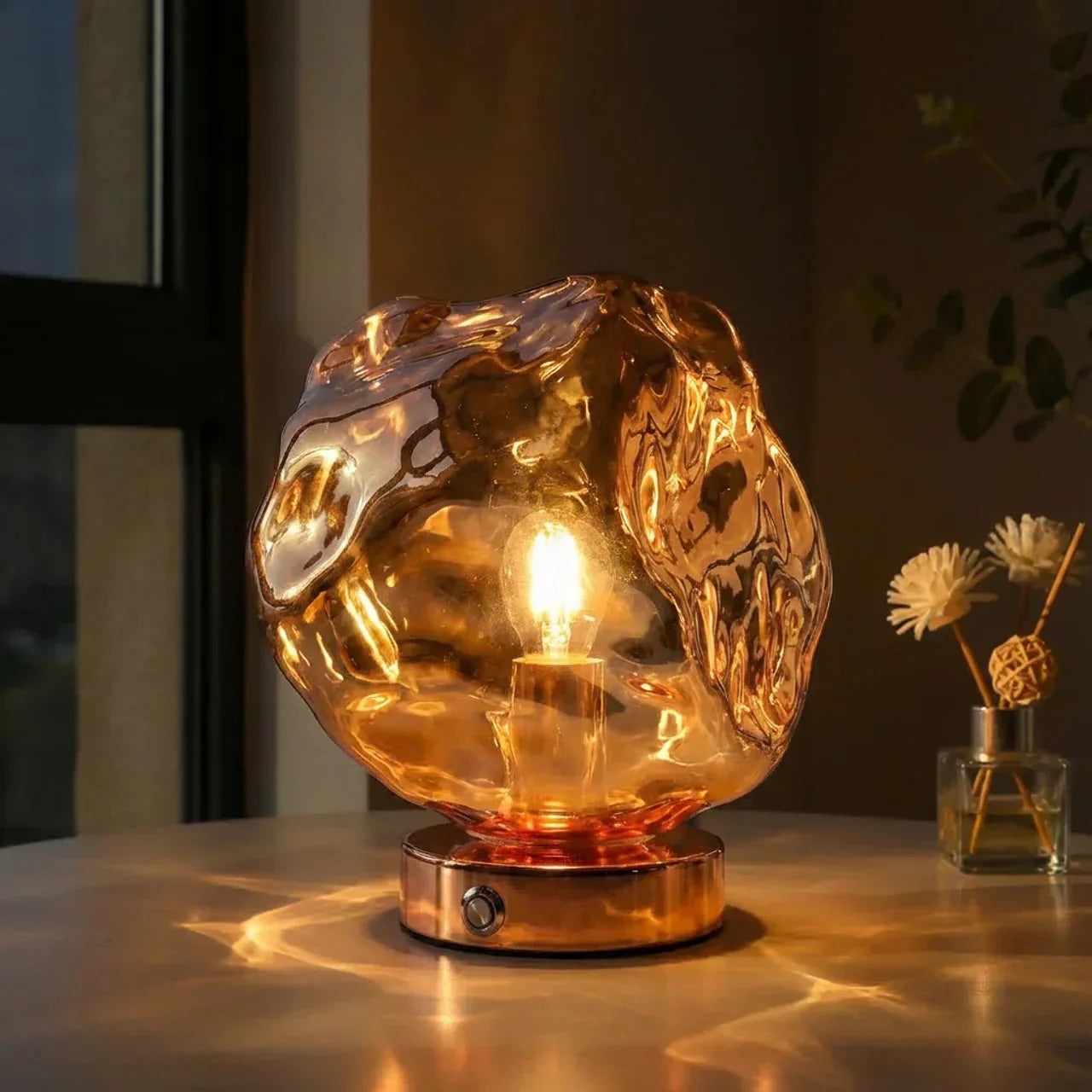 Organic Lava Glass Table Lamp For Interiors And Modern Decor | Temsk