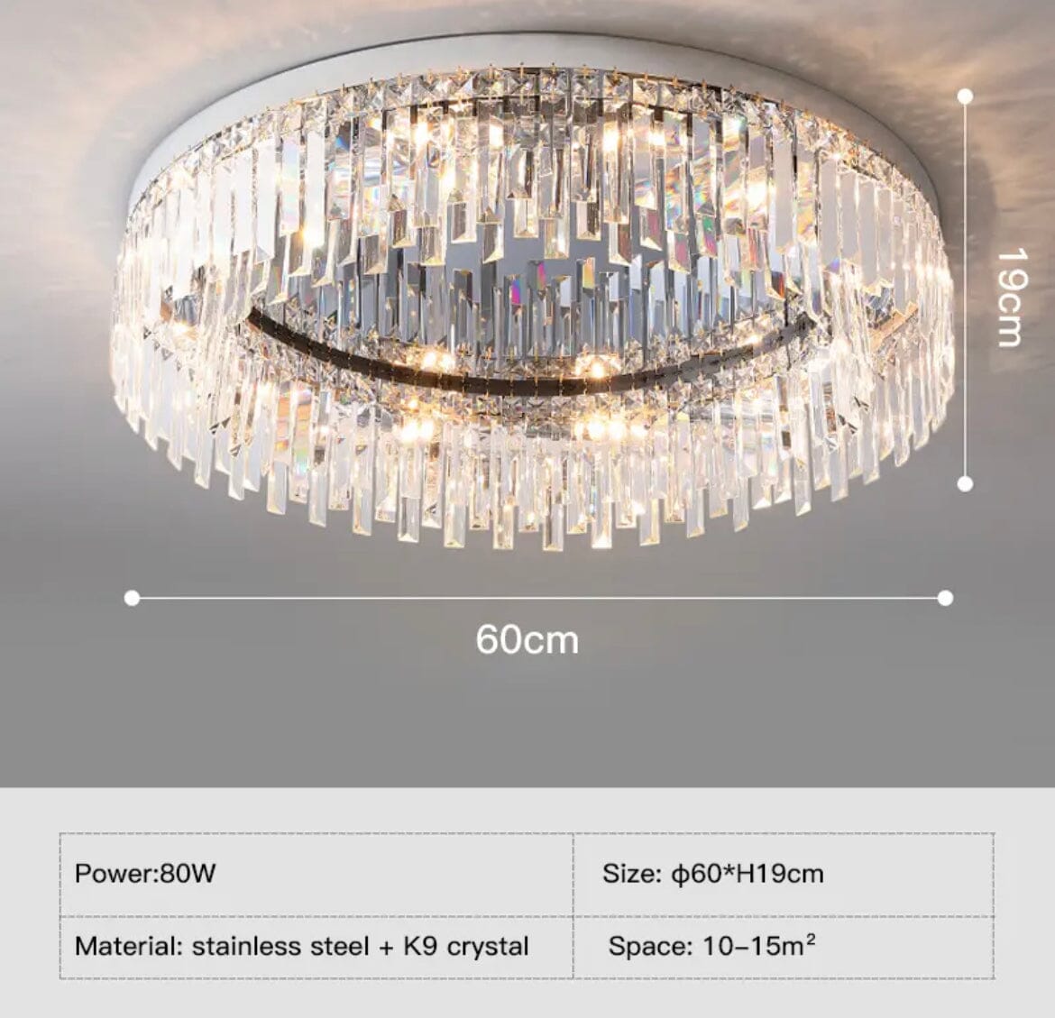 Empressa Crystal Lighting Collection Featuring Stainless Steel And K9 Crystals | Temsk