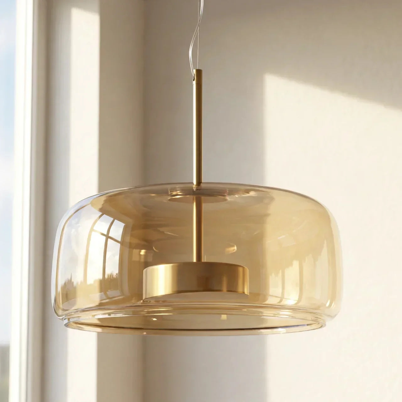 Smoked Glass Pendant Light With Built In LED For Ceiling Mount | Temsk