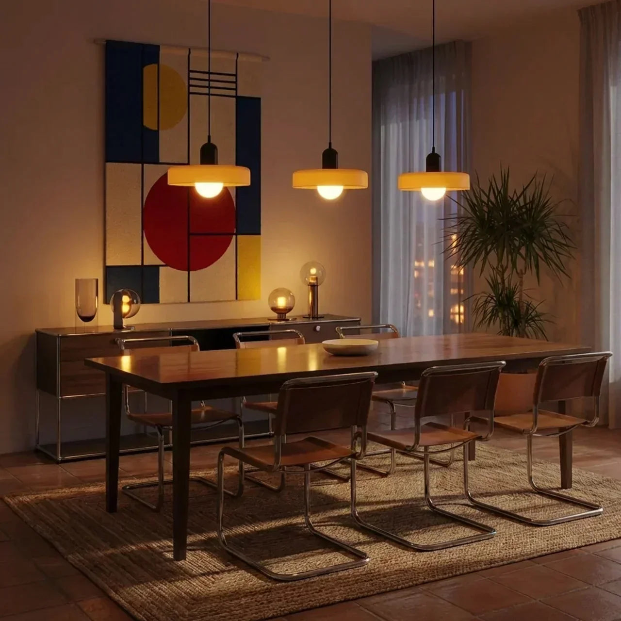 Coloured Glass Pendant Light In Bauhaus Style For Modern Interiors | Temsk