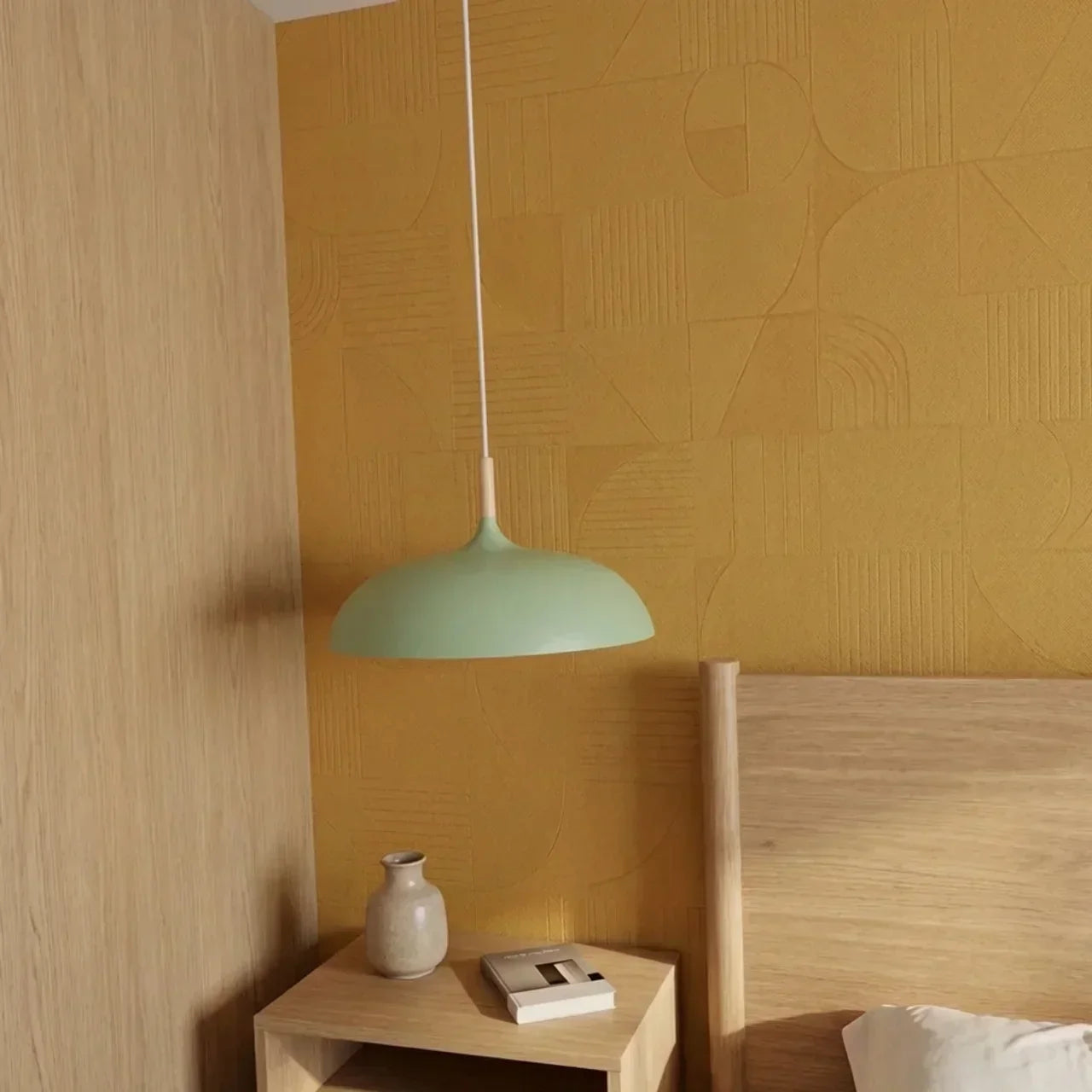 Pendant Light With Sculptural Shape Design In Metal And Wood | Temsk