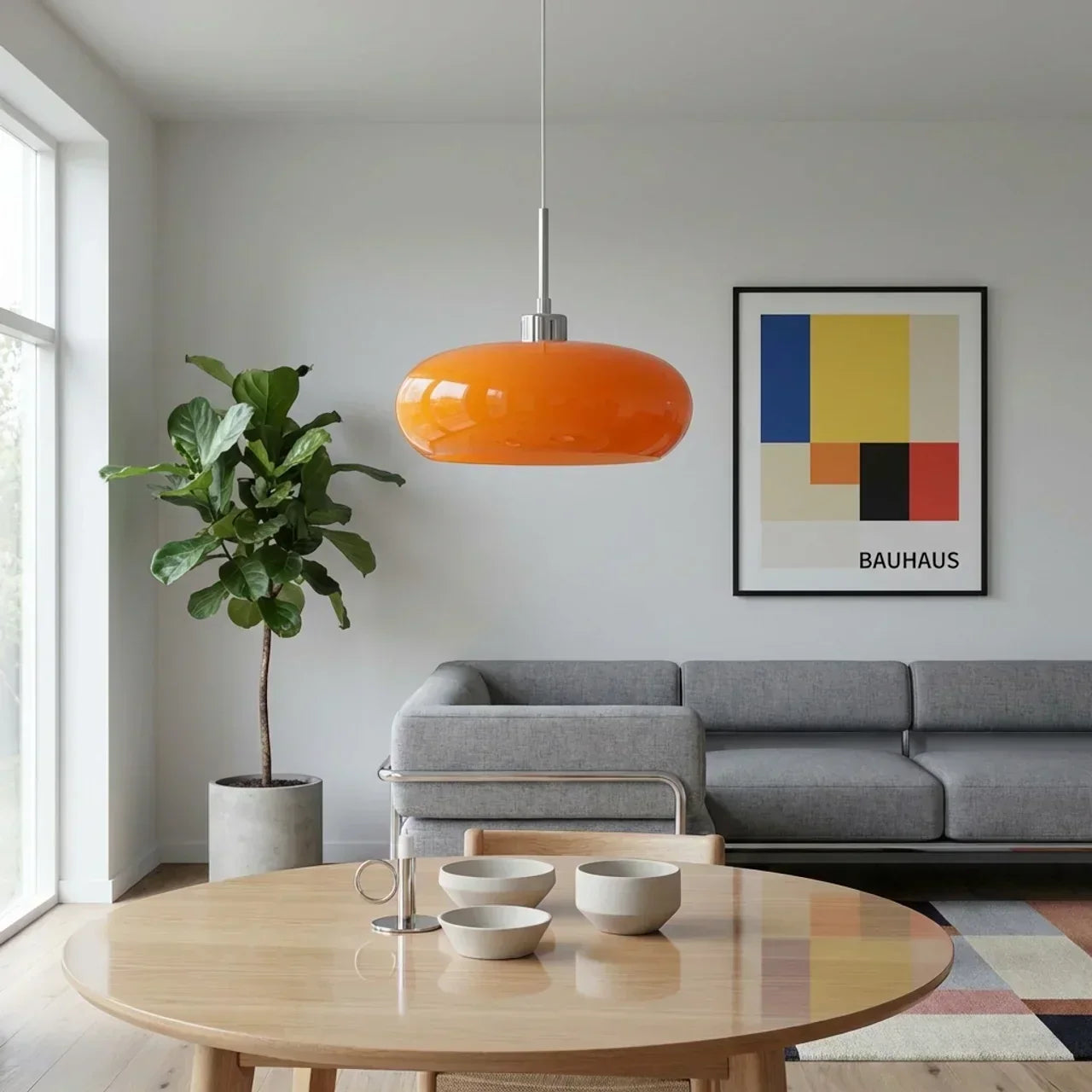 Compact Glass Pendant Light In Bauhaus Style For Modern Interiors | Temsk