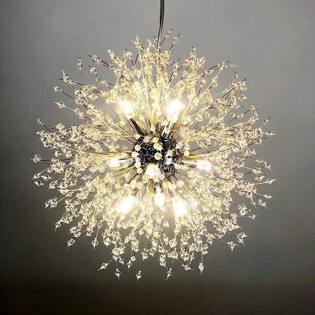 Dandelion Inspired Modern Pendant Light In Iron And Acrylic | Temsk