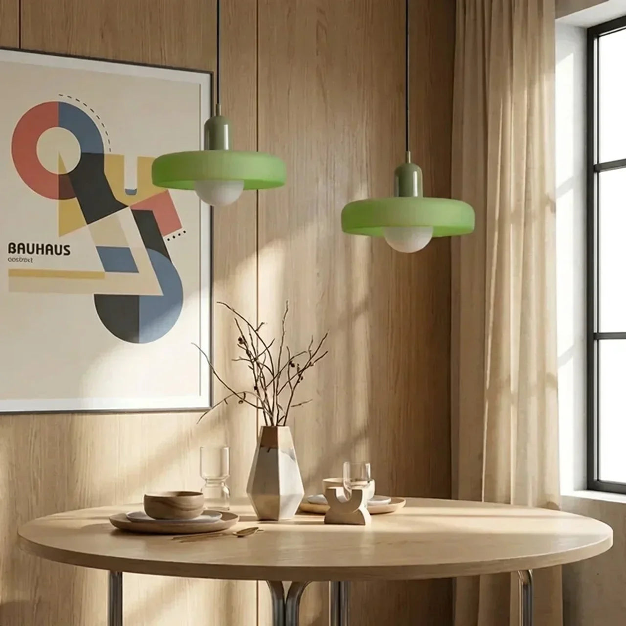 Coloured Glass Pendant Light In Bauhaus Style For Modern Interiors | Temsk
